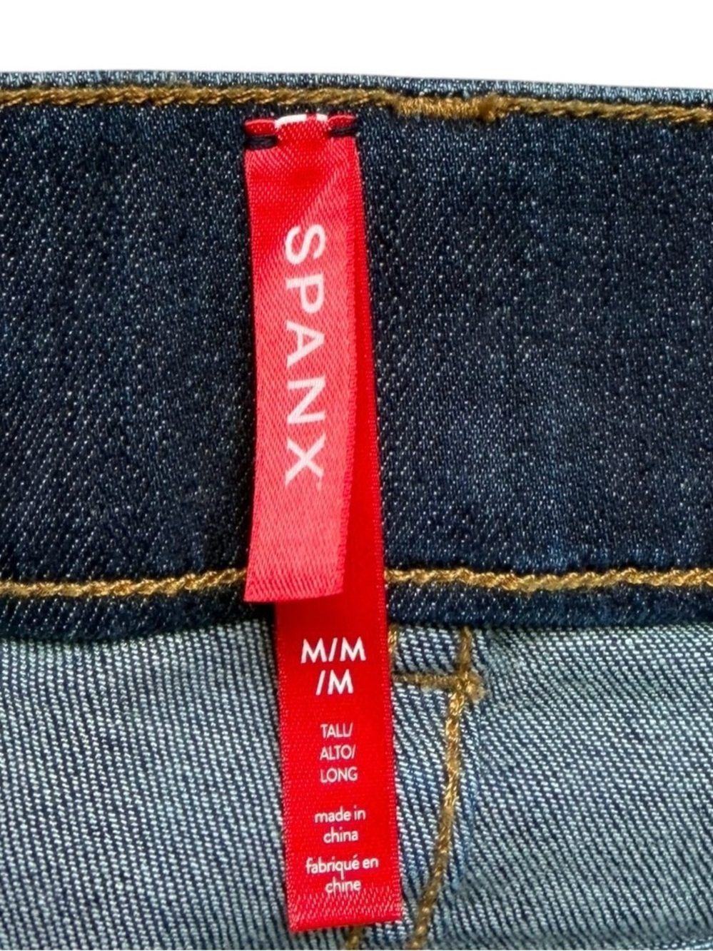 Spanx Pull On Flare Jeans Womens Medium Tall 
High Rise Dark Blue Stretch Fit - Picture 2 of 6